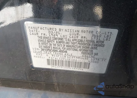 2021 Nissan Kicks Sv from USA, damaged, VIN 3N1CP5CV0ML489346